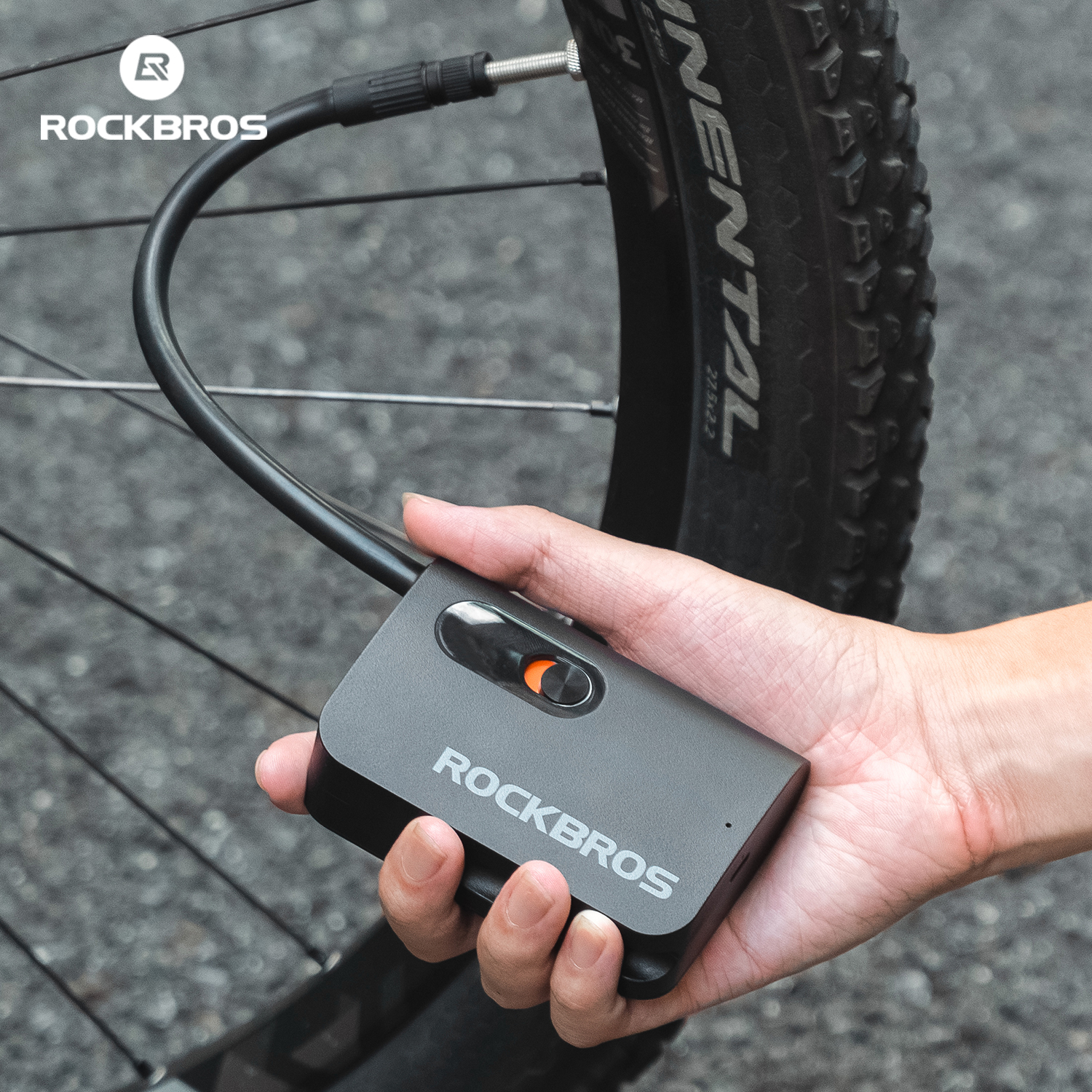 ปั๊มลมไฟฟ้า ROCKBROS Mini Pump แบบพกพา ชาร์จ USB-C ความดันสูง 150 PSI พร้อมหน้าจอดิจิทัล – สำหรับจักรยาน รถยนต์ ลูกบอล
