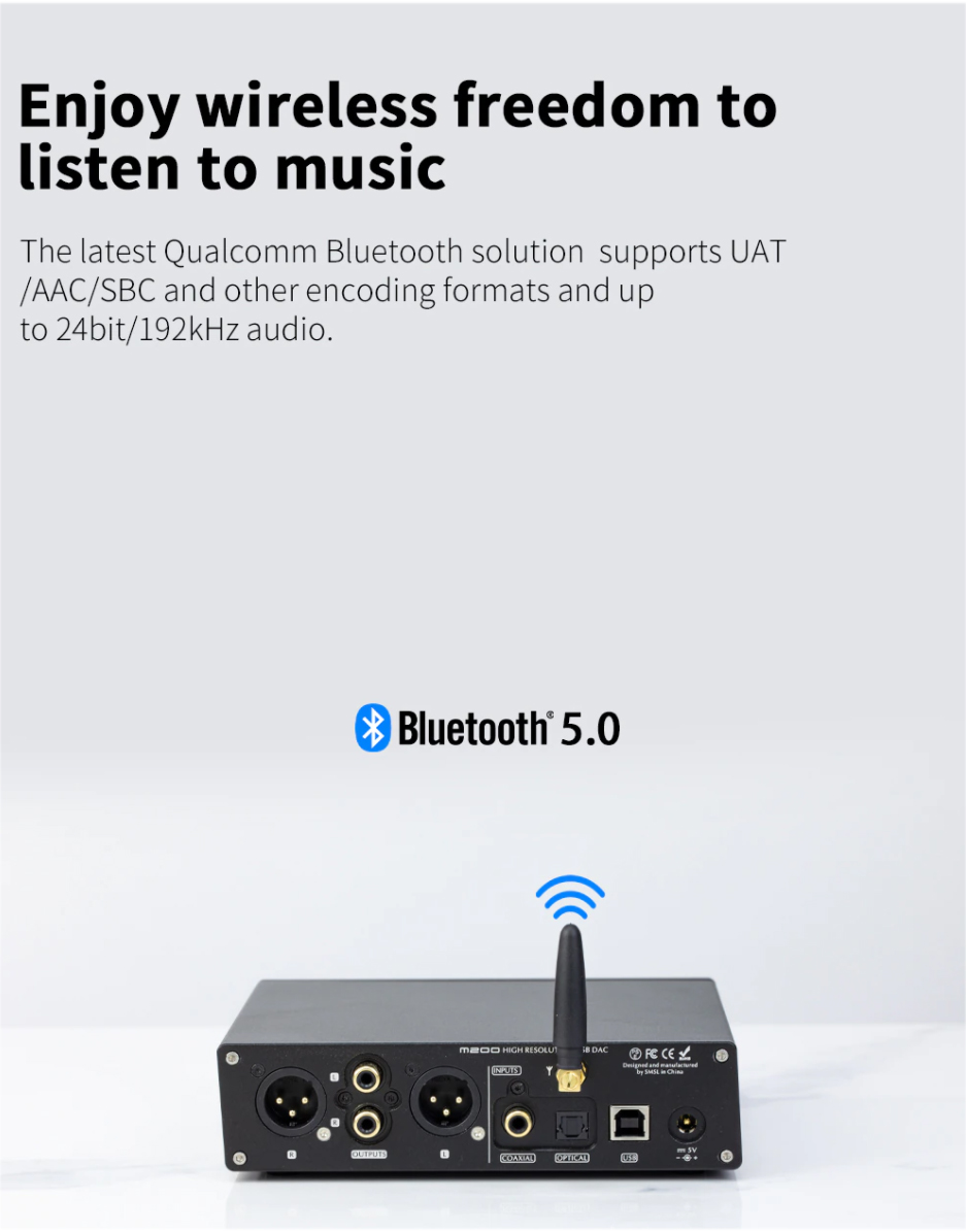 ขาย SMSL M200 Wireless DAC ตั้งโต๊ะระดับ Hi-Res รองรับ LDAC, UAT ประกันศูนย์ไทย