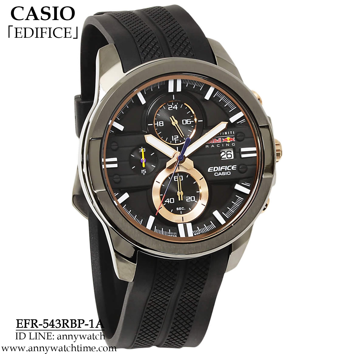 人気，新作 カシオ エディフィス レッドブルコラボ クロノ EFR-543RBP-1A