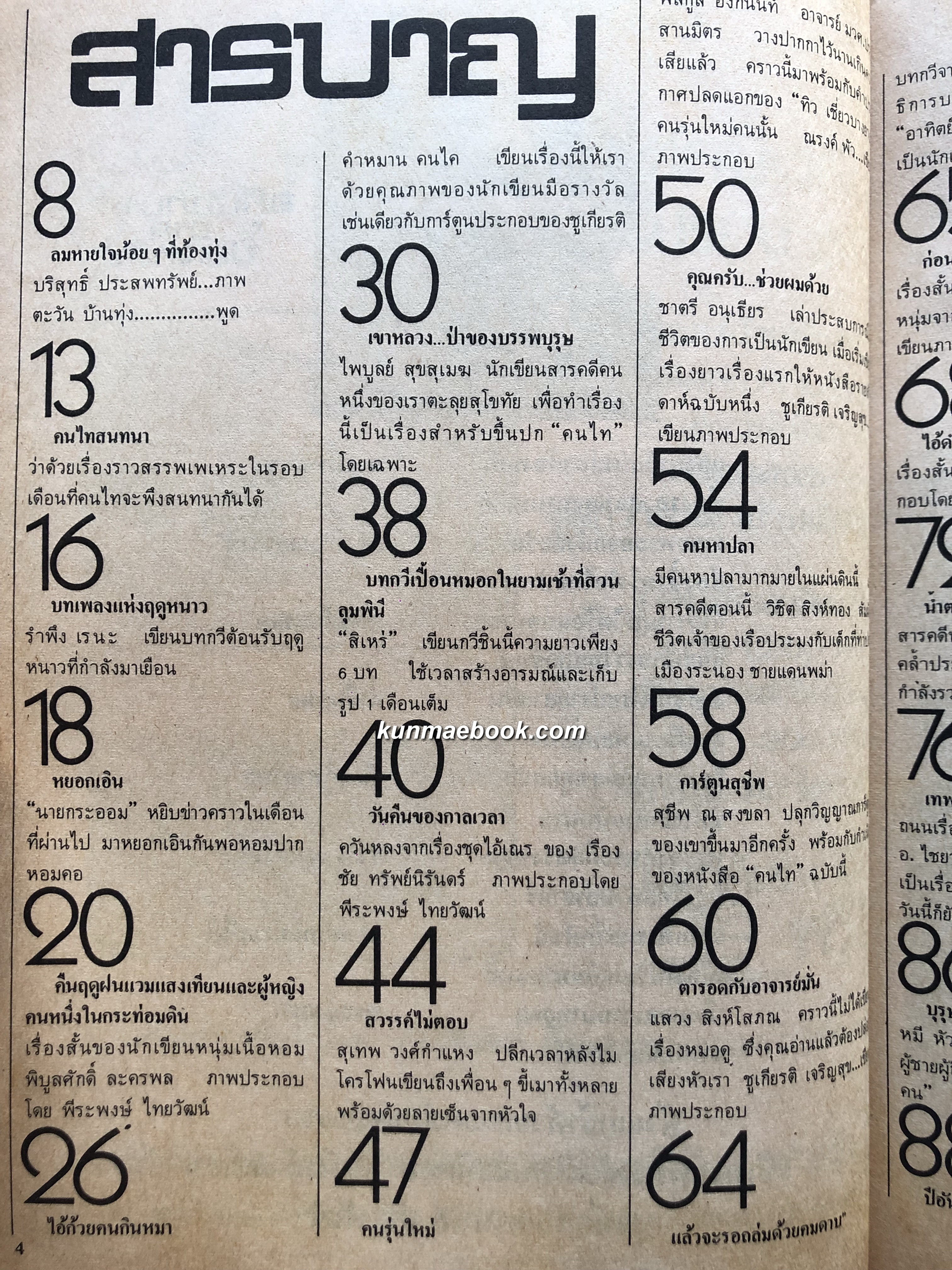 คนไท ถนนเรื่องสั้น สารคดีท่องเที่ยว ฯลฯ ( ฉบับปฐมฤกษ์ )