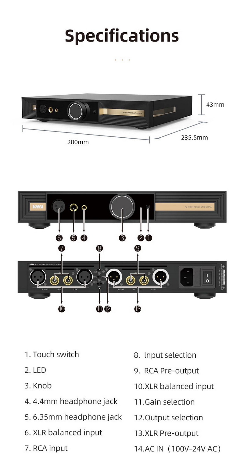 SMSL VMV P2 Headphone Amplifier ตั้งโต๊ะ รองรับ Hi-Res ประกันศูนย์ไทย