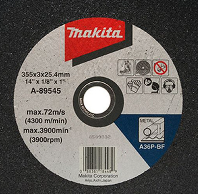 แผ่นตัด 14นิ้ว Makita มากีต้า ผิวเรียบ Pn. A-89545 (แท้) ## (**)
