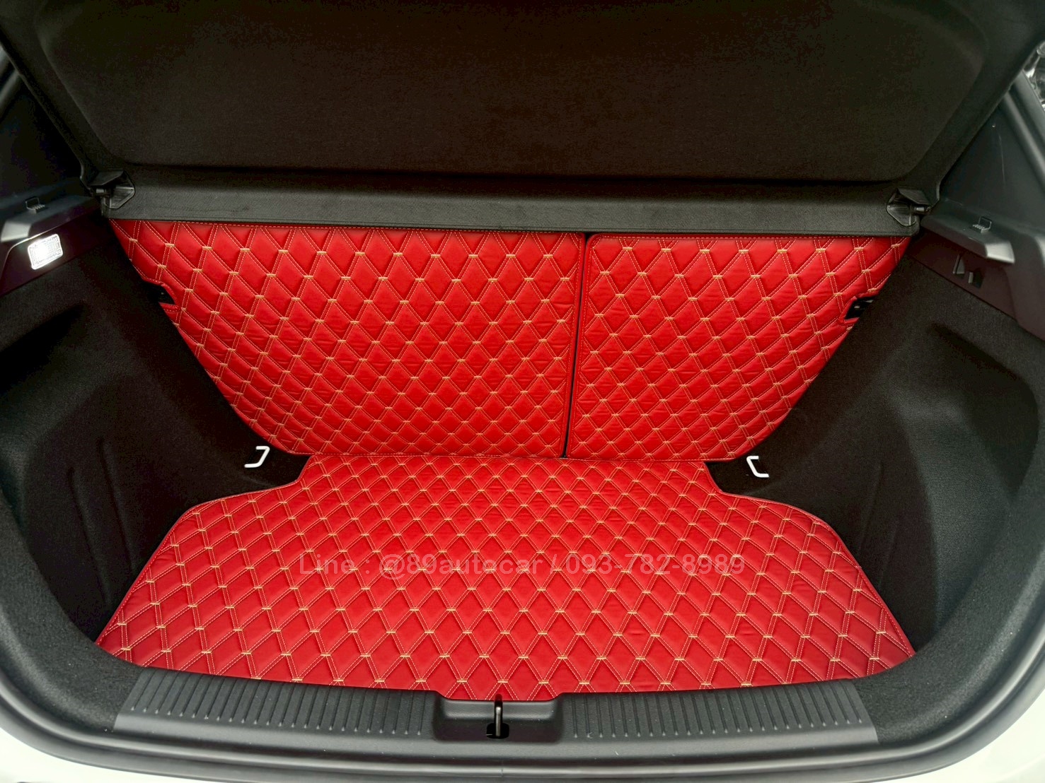 พรมรถ MG3 Hybrid 2025ปูพรมVVIP ด้ายคู่ สีแดงไวน์ด้ายทอง เต็มคัน