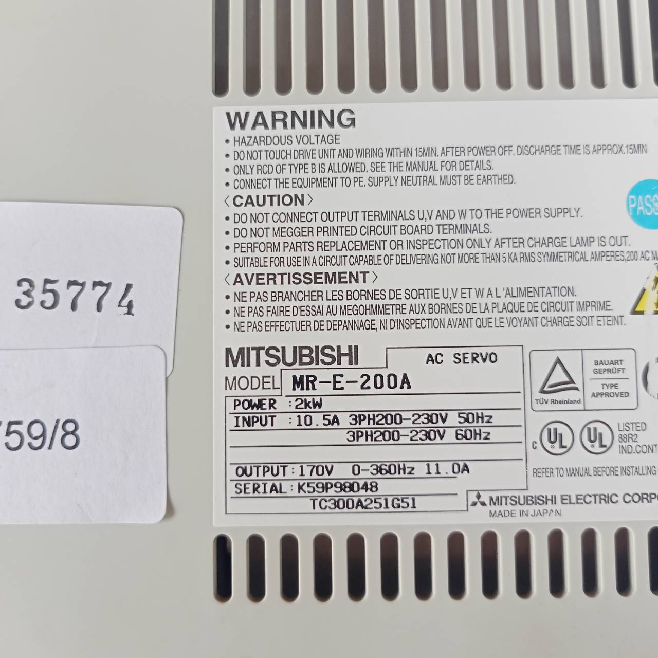 MR-E-200A SERVO DRIVE " MITSUBISHI "