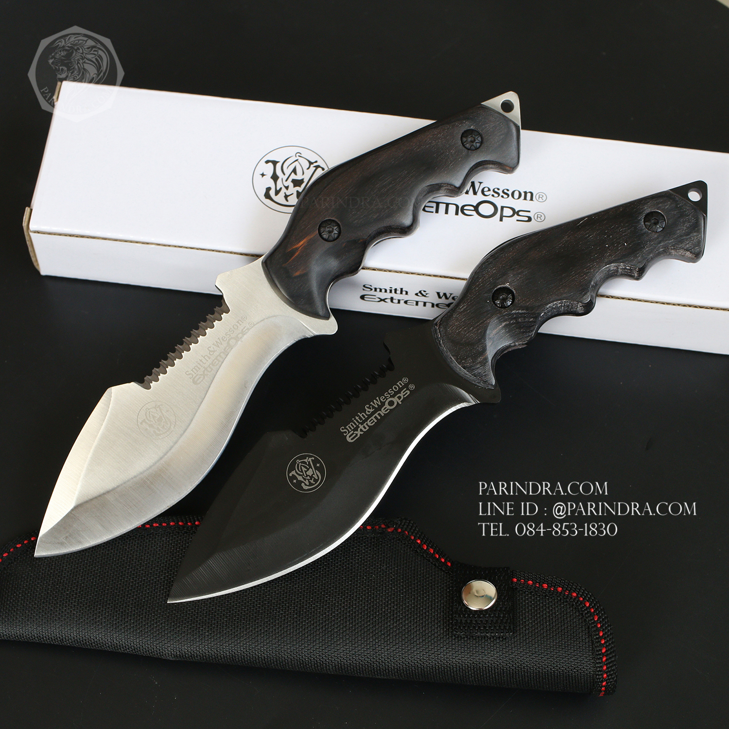 มีดเดินป่าใบตาย Smith & Wesson ExtrerneOps ใบเงิน (OEM)