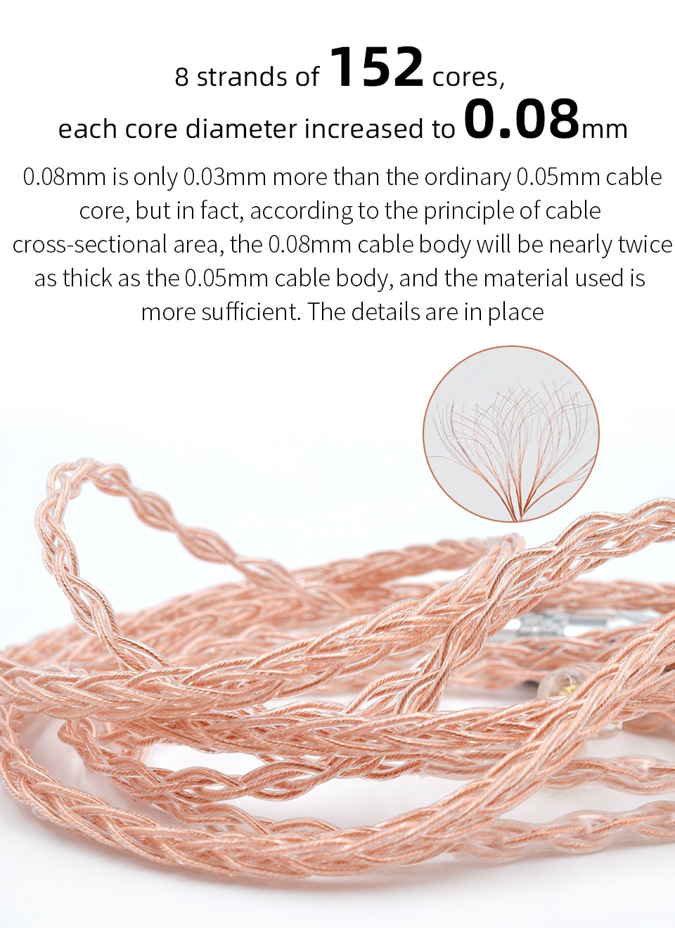 ขาย KZ NEO OFC สายอัพเกรดหูฟัง ทองแดง OFC สำหรับหูฟัง KZ ขั้วพินC