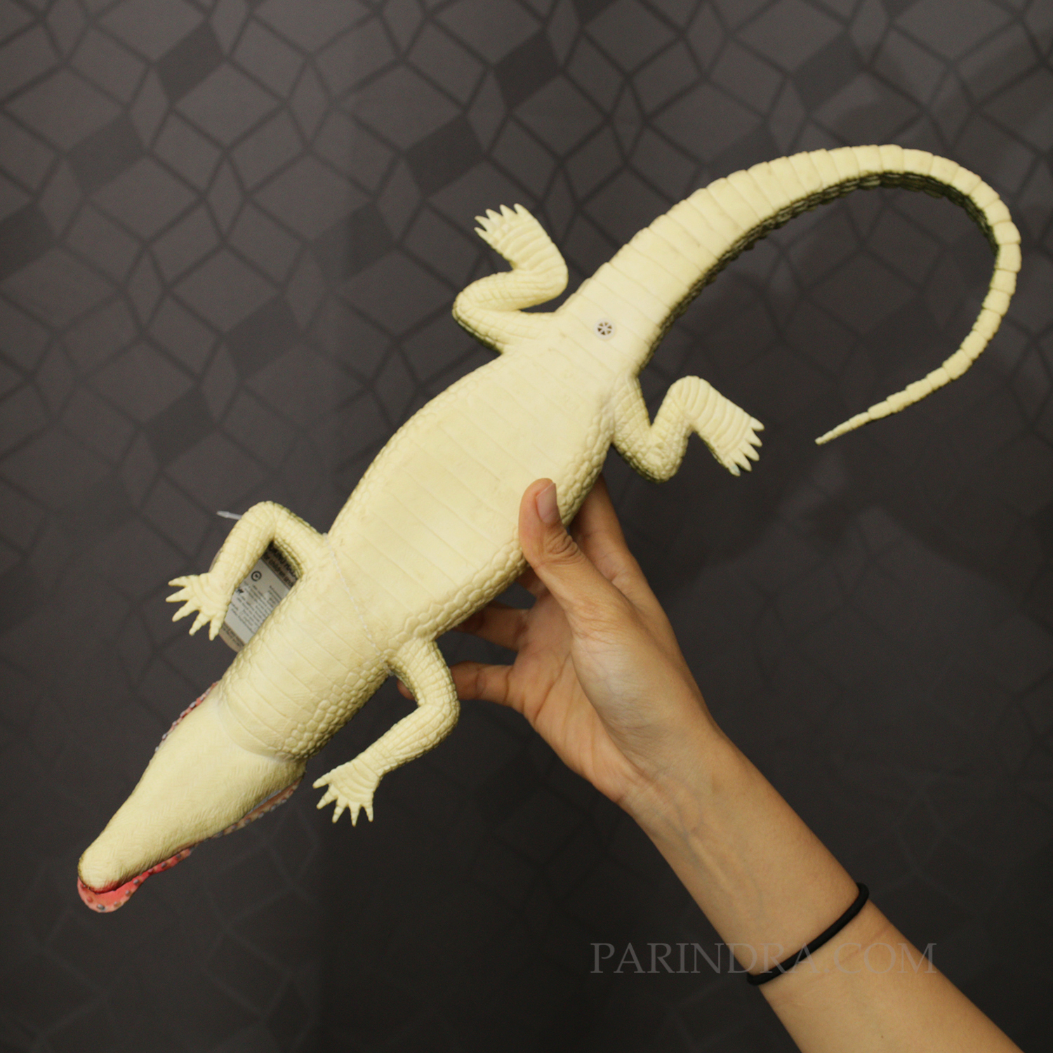 ตุ๊กตายาง ลูกจระเข้ สีเขียว บีบมีเสียง ตัวใหญ่ ขนาด 24 นิ้ว เหมือนจริง