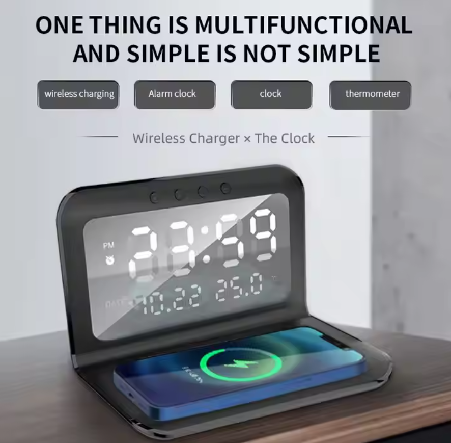 นาฬิกาปลุกดิจิตอล Wireless Charger 15W รุ่น SZ-02