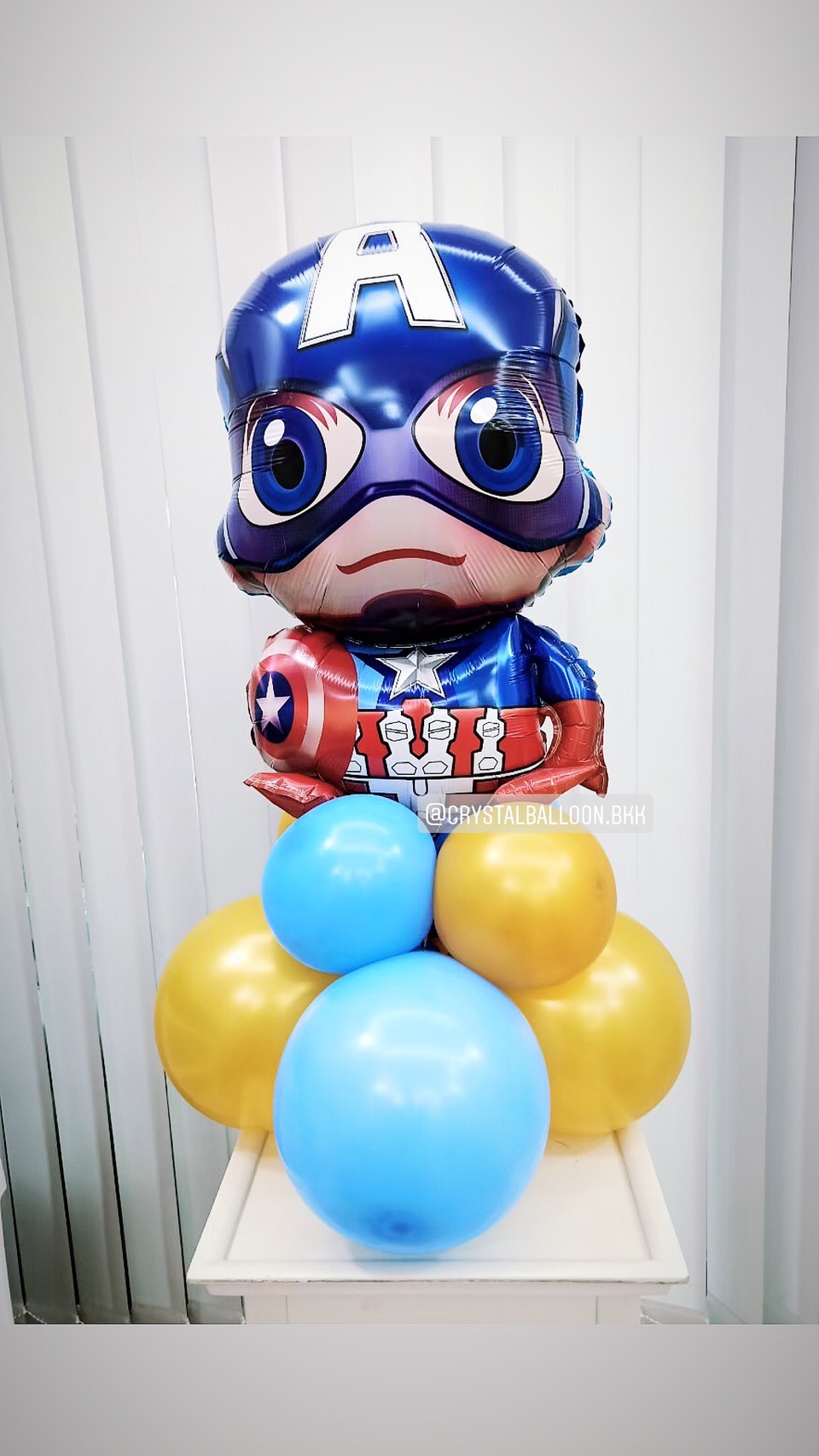 ลูกโป่ง วันเกิดเด็กชาย Theme Captain America ยอดนิยม พร้อมตกแต่ง สามารถเปลี่ยนสีลูกโป่ง/เปลี่ยนฟอยล์การ์ตูนได้