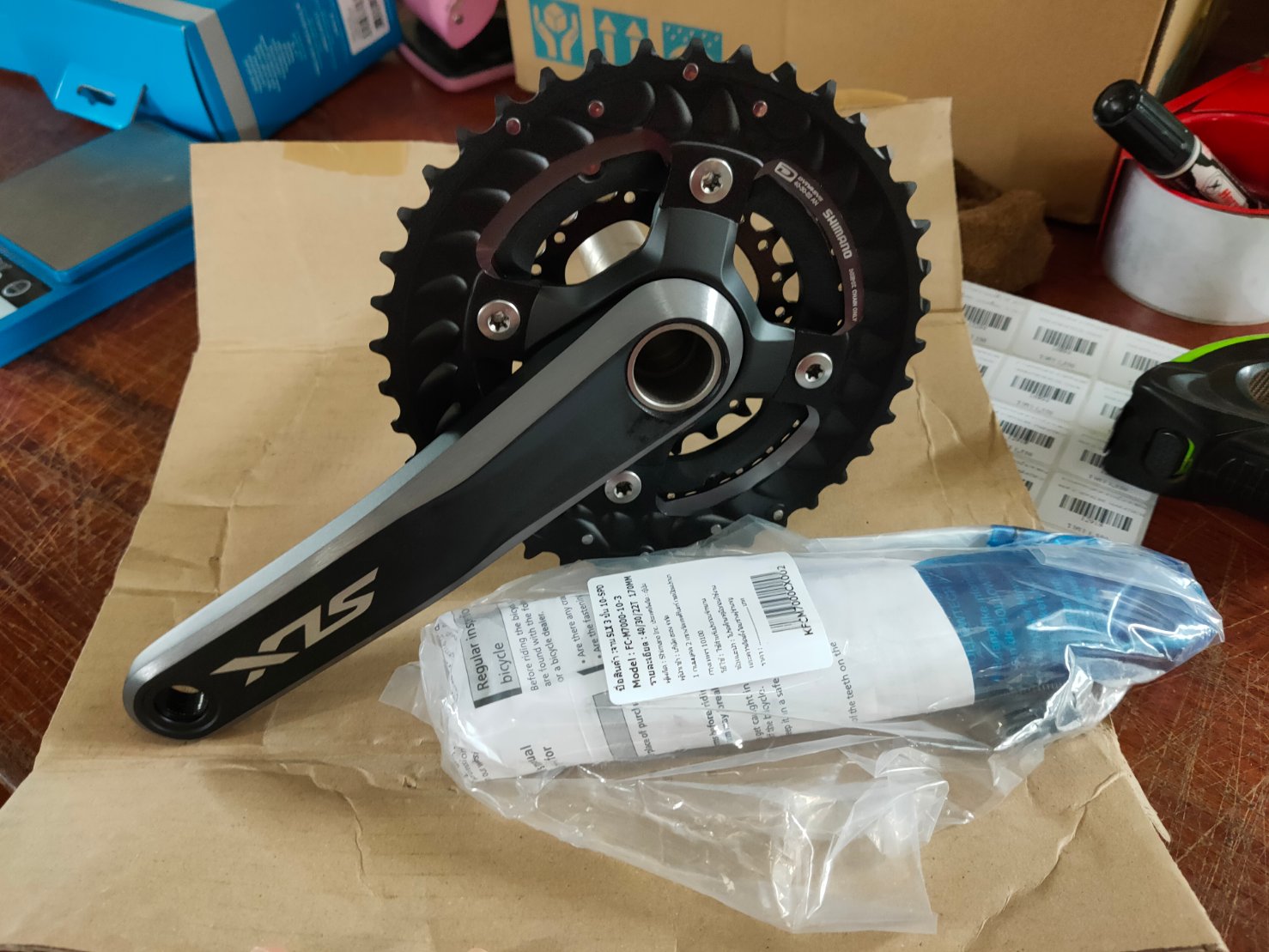 จาน SLX, FC-M7000-10-3, 10-Speed, 3 ชั้น, 40/30/22T, 170MM, 175MM.