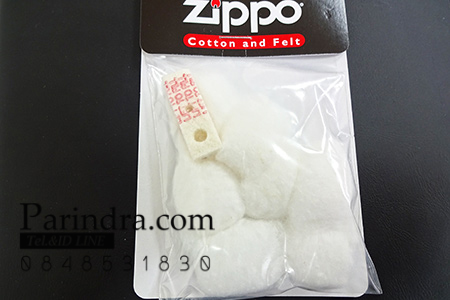 สำลีและแผ่นปิดสักกะหลาด Zippo แท้ - Genuine Zippo Cotton and Felt สำหรับไฟแช็คแบบเติมน้ำมันทุกชนิด