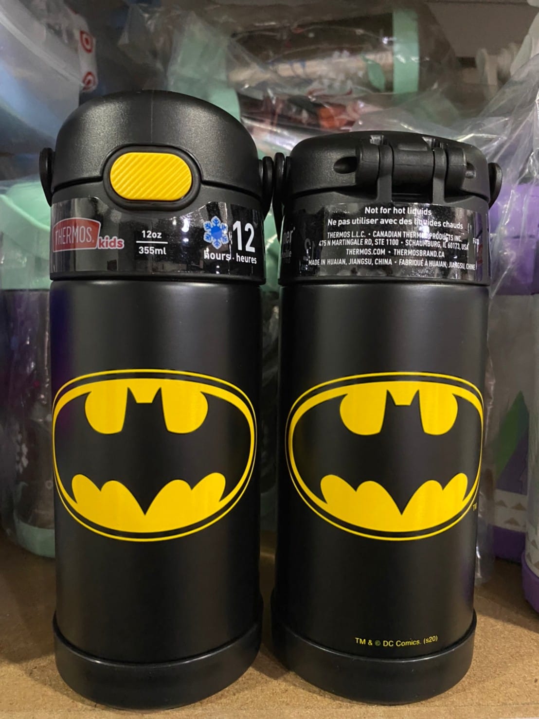 กระติกน้ำเก็บความเย็น Thermos Batman 12oz FUNtainer Water Bottle with Bail Handle - Black