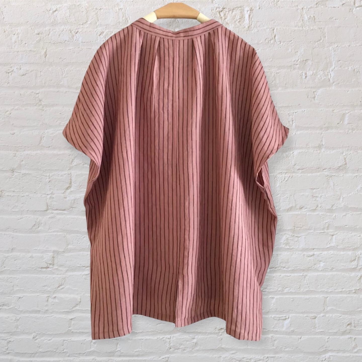 เสื้อผ้าลินินผสมฝ้ายลายริ้ว