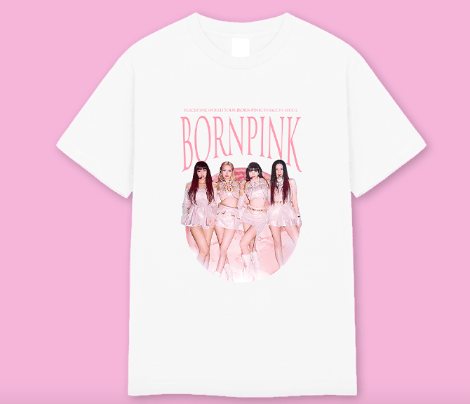 PRE. เสื้อยืด #BLACKPINK BORN PINK T-SHIRT TYPE 1 สีขาว (เข้าไทยกลาง ธค.เป็นต้นไป)