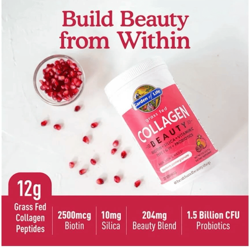 Garden of Life, Grass Fed Collagen Beauty Cranberry Pomegranate 9.52 oz (270 g)