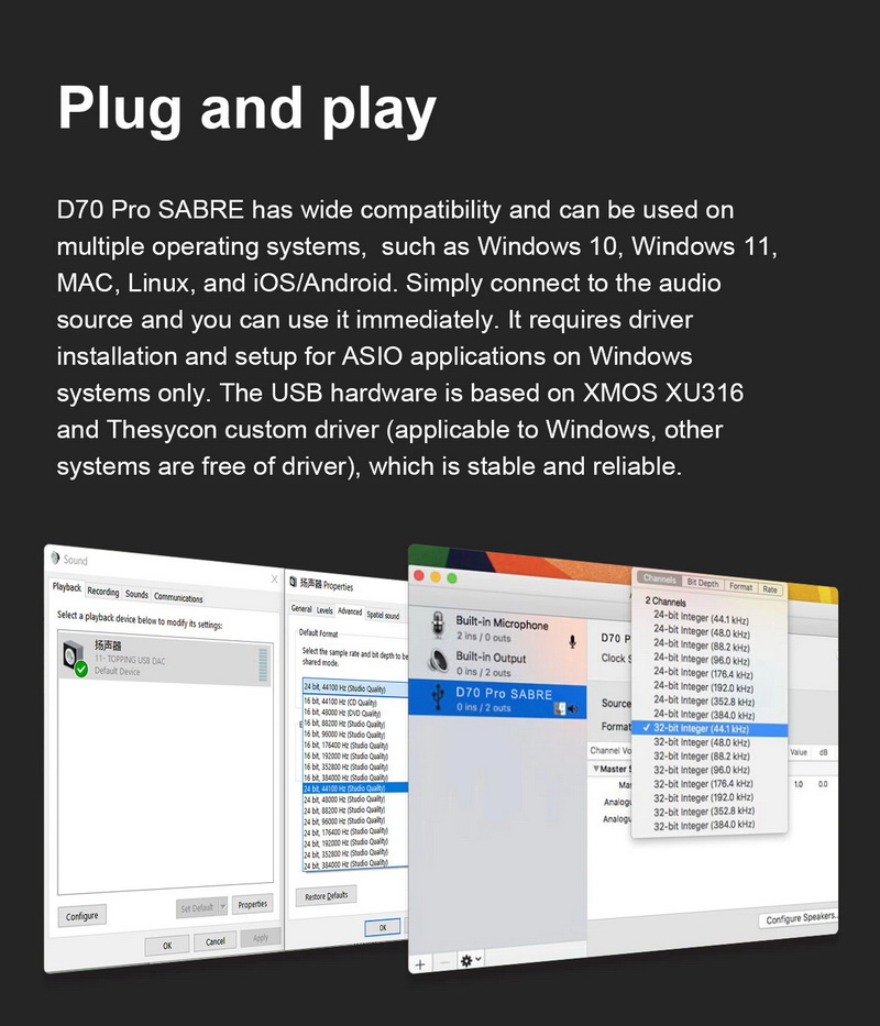 Topping D70 Pro SABRE DAC ตั้งโต๊ะ รองรับ Dual Hi-Res ประกันศูนย์ไทย