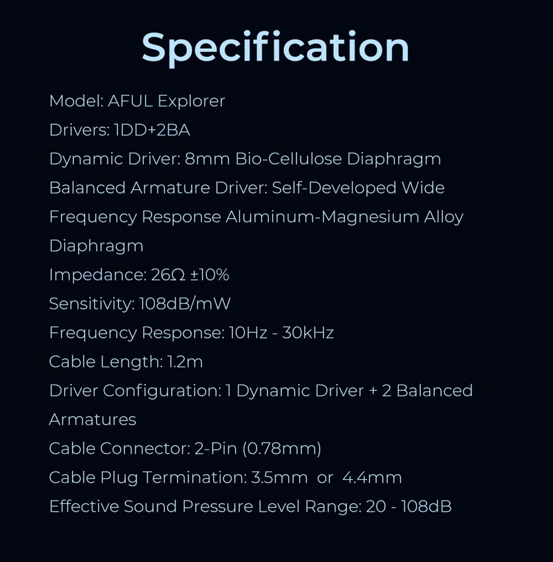 Aful Explorer หูฟัง IEMs Hybrid 3 ไดรเวอร์ 1DD+2BA ผลงานชิ้นเอก ประกันศูนย์ไทย