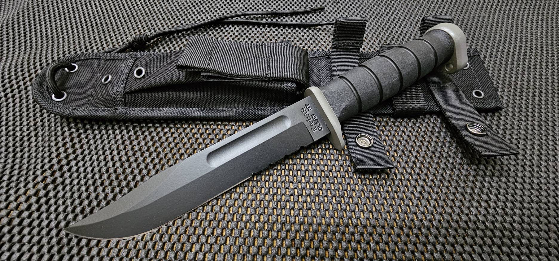 Kabar D2 Extreme Fighting Serrated Knife Cordura Sheath 1281