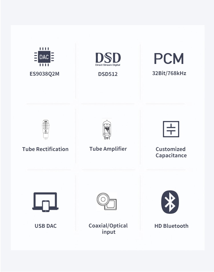 XDUOO TA-30 DAC/AMP หลอดแก้ว กำลังขับสูงสำหรับหูฟัง รองรับ Bluetooth 5.0 , PCM 32bit/768kHz