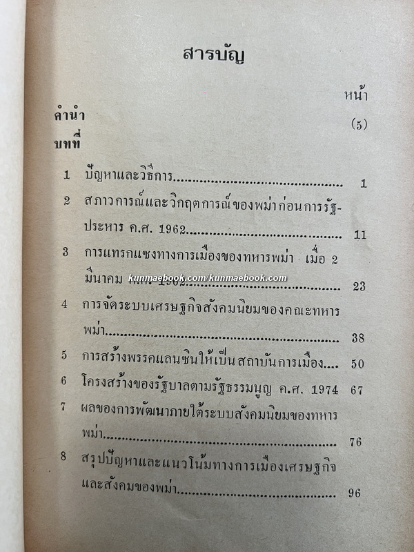 ทหารกับสังคมนิยมพม่า รายงานวิจัยของ นรนิติ เศรษฐบุตร *พร้อมลายเซ็น
