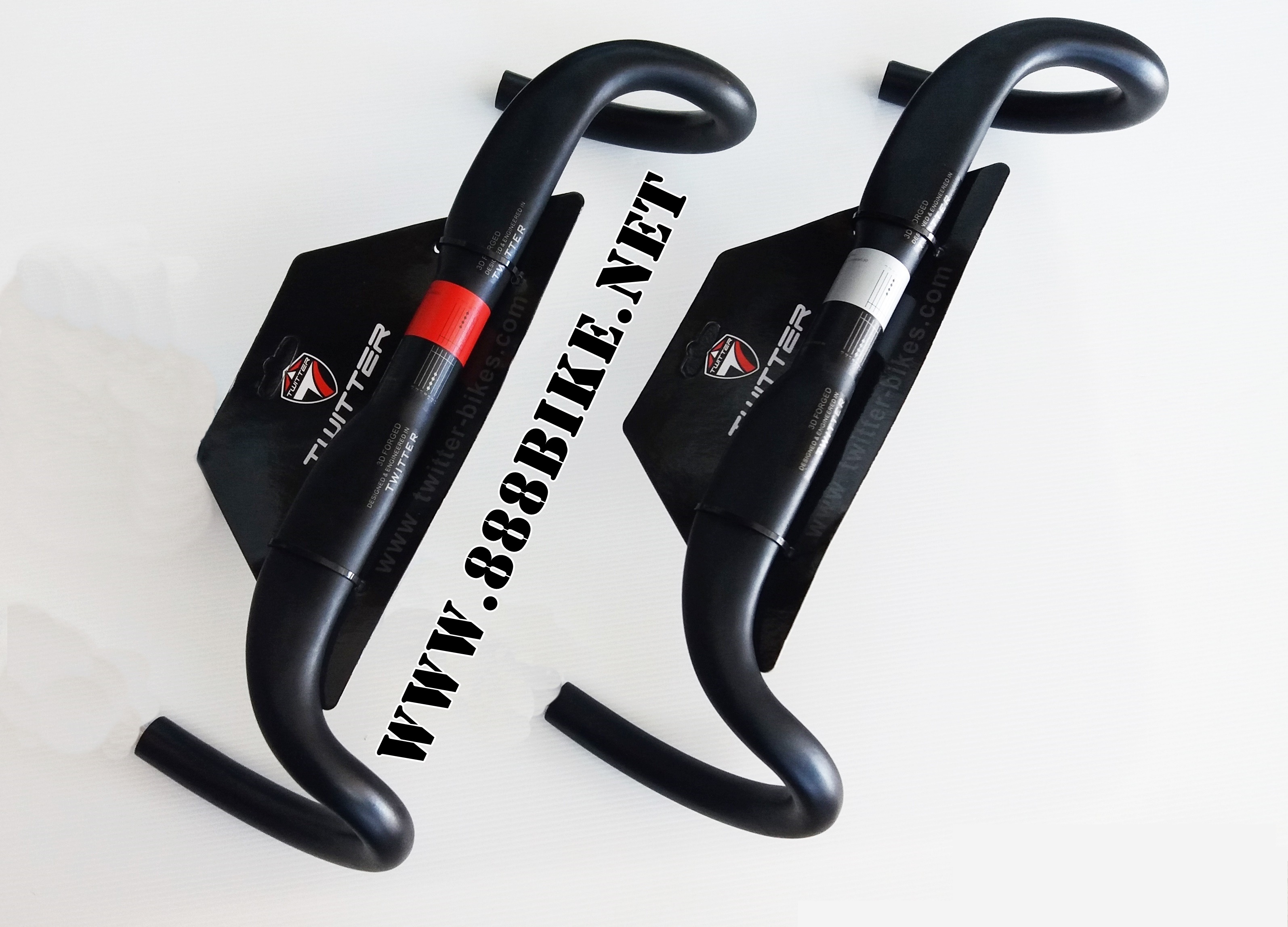 แฮนด์หมอบ Twitter 3D Forged วัสดุอลูมิเนียม Road Alloy Handlebar, Ø31.6 x 420 mm. นน.320 g., S388