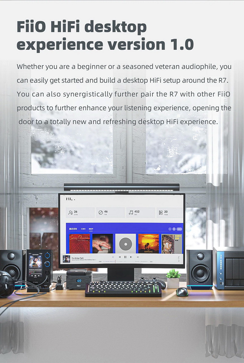 FiiO R7 เครื่องเล่นเพลงสตรีมมิ่งตั้งโต๊ะ DAP+DAC+AMP ครบจบในตัว รองรับ MQA, Roon Ready