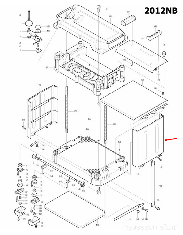 SIDE COVER แท่นไสไม้ Makita-มากีต้า 2012NB [#143] Pn.417040-5 (แท้) ##