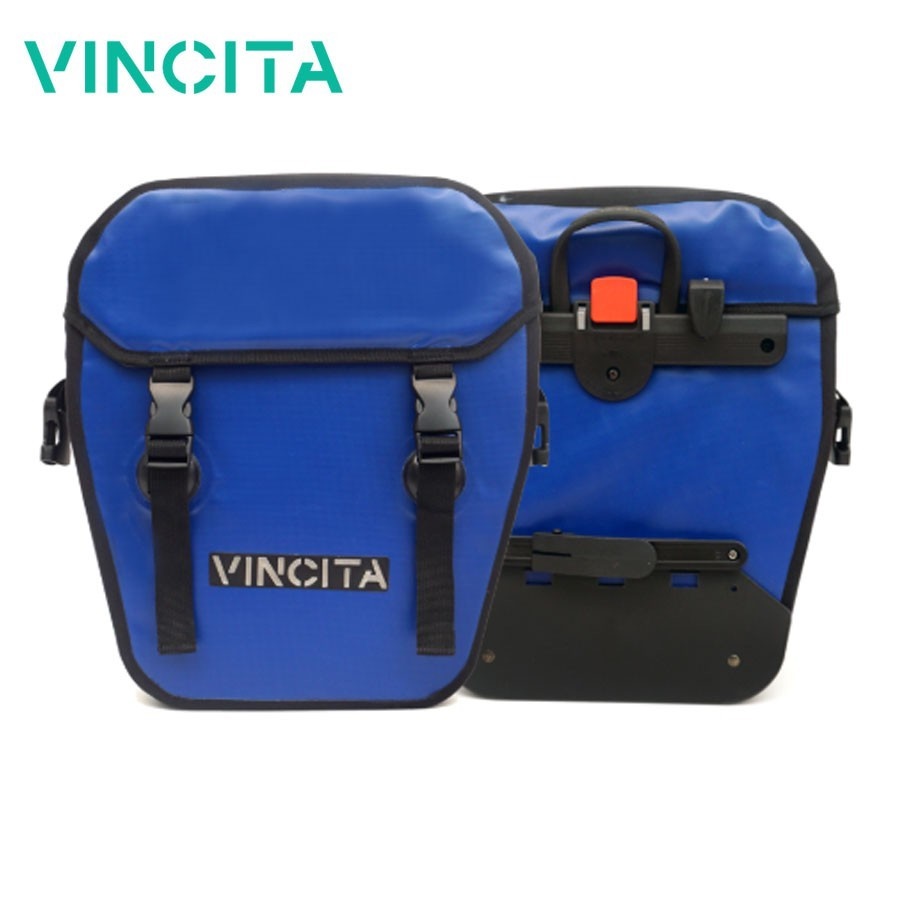 Vincita B060WP-AR กระเป๋าแพนเนียร์กันน้ํา 100% ใบใหญ่ แบบมีฝาครอบ คลิปปลดเร็ว Klickfix มีสายสะพาย ราคาต่อคู่ (2ใบ)