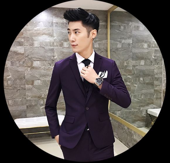 Pre-order ชุดสูทชาย สีม่วง เข้ารูป