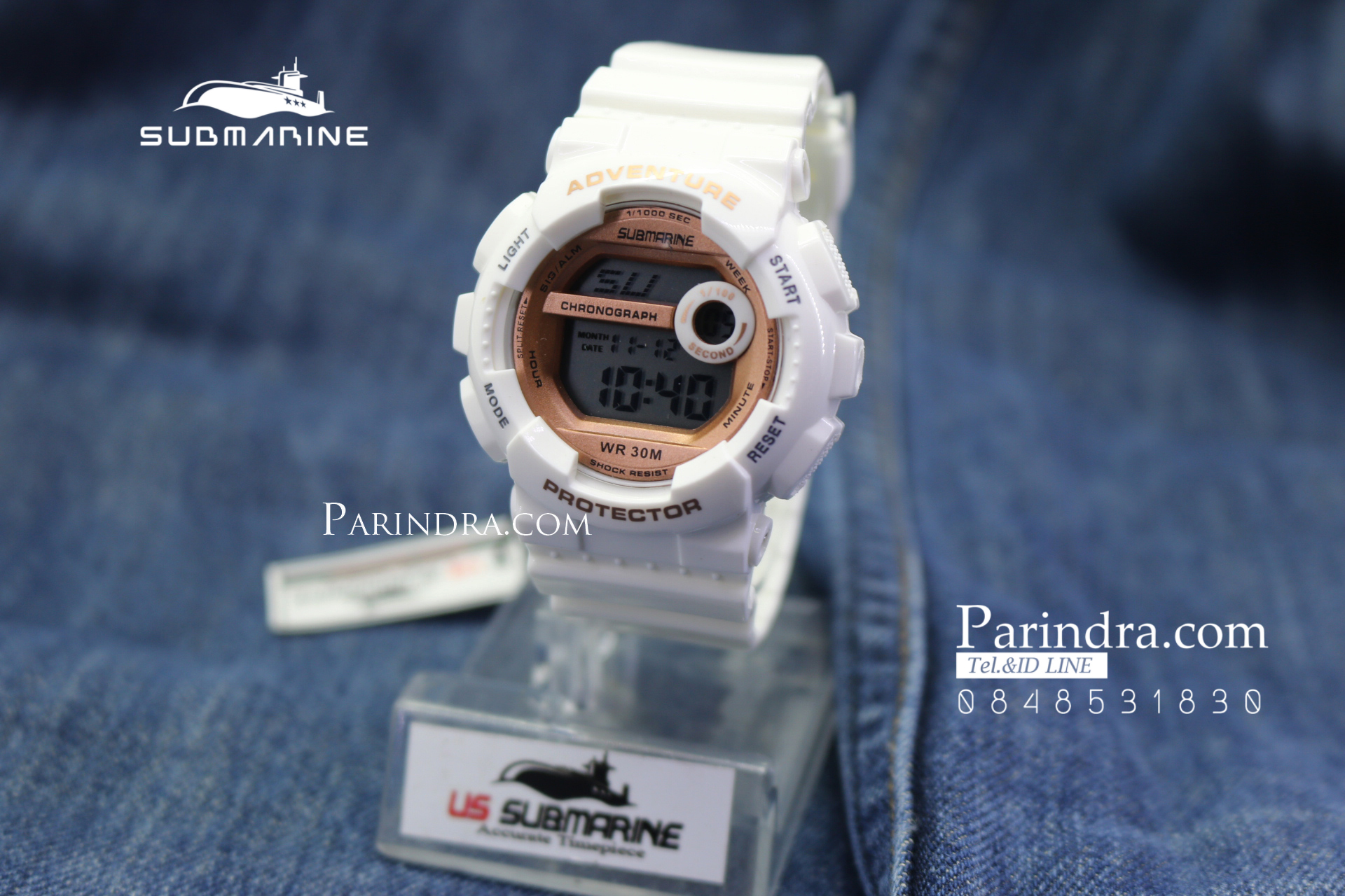 นาฬิกา US submarine รุ่น TP1351L ระบบดิจิตอล ขนาดเล็กเท่า Baby-G สีขาว