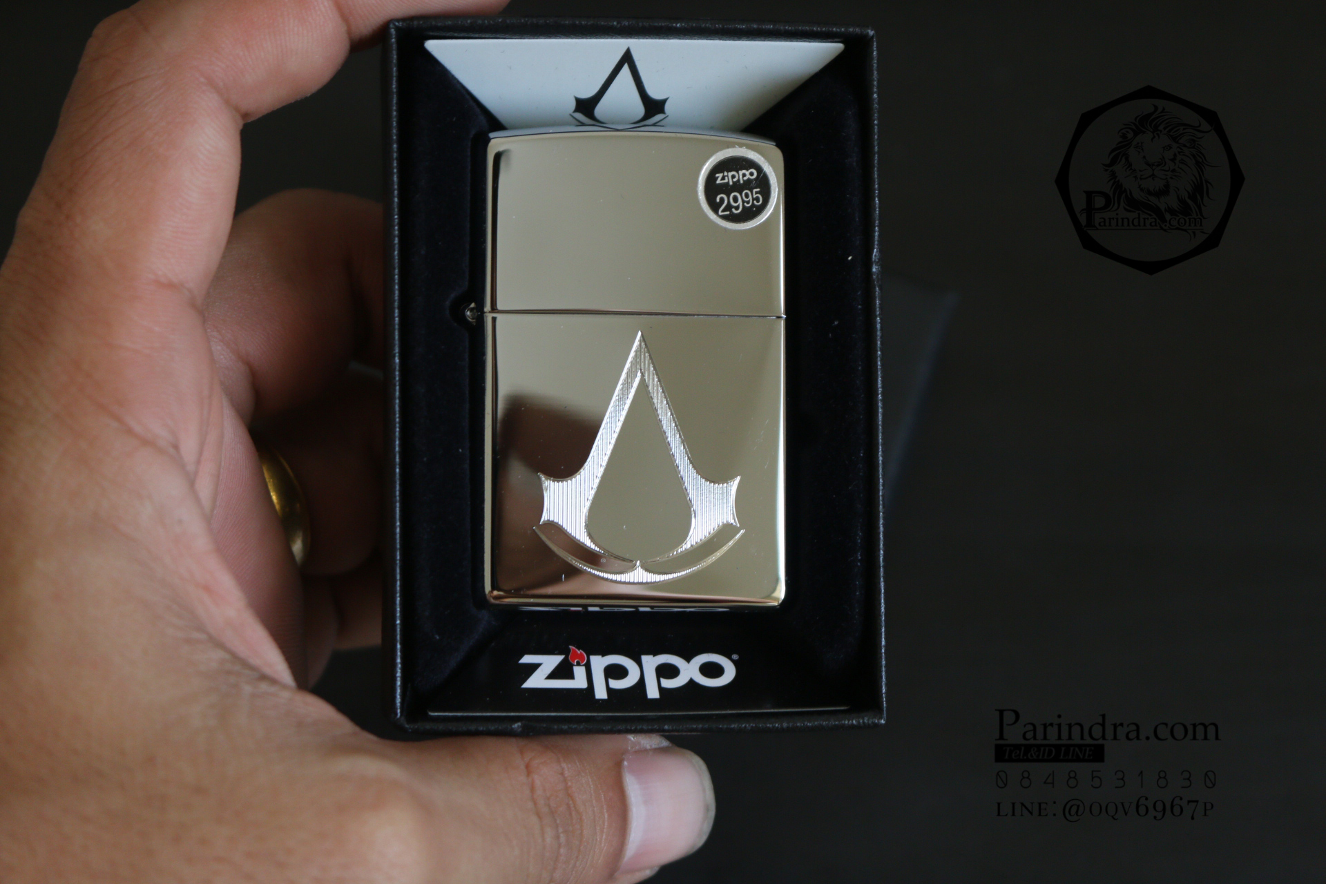 ไฟแช็ค Zippo 29486 Assassins Creed Chronicles High Polished Chrome แท้นำเข้า 100%