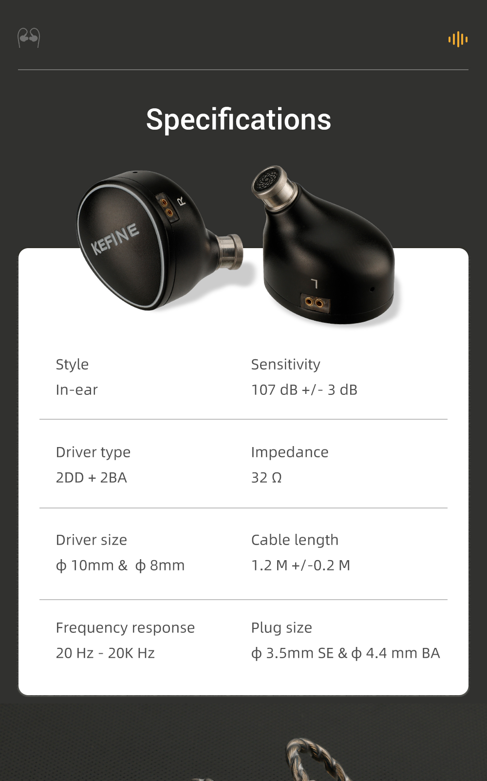 Kefine Quatio หูฟัง IEMs Hybrid 4 ไดรเวอร์ 2DD+2BA เปลี่ยนท่อนำเสียงได้ ปลั๊กหูฟังแบบโมดูลาร์ ประกันศูนย์ไทย
