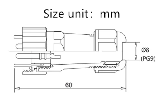 SP16 5-Pin IP68 cable connector คอนเนคเตอร์กันน้ำ 5 พิน