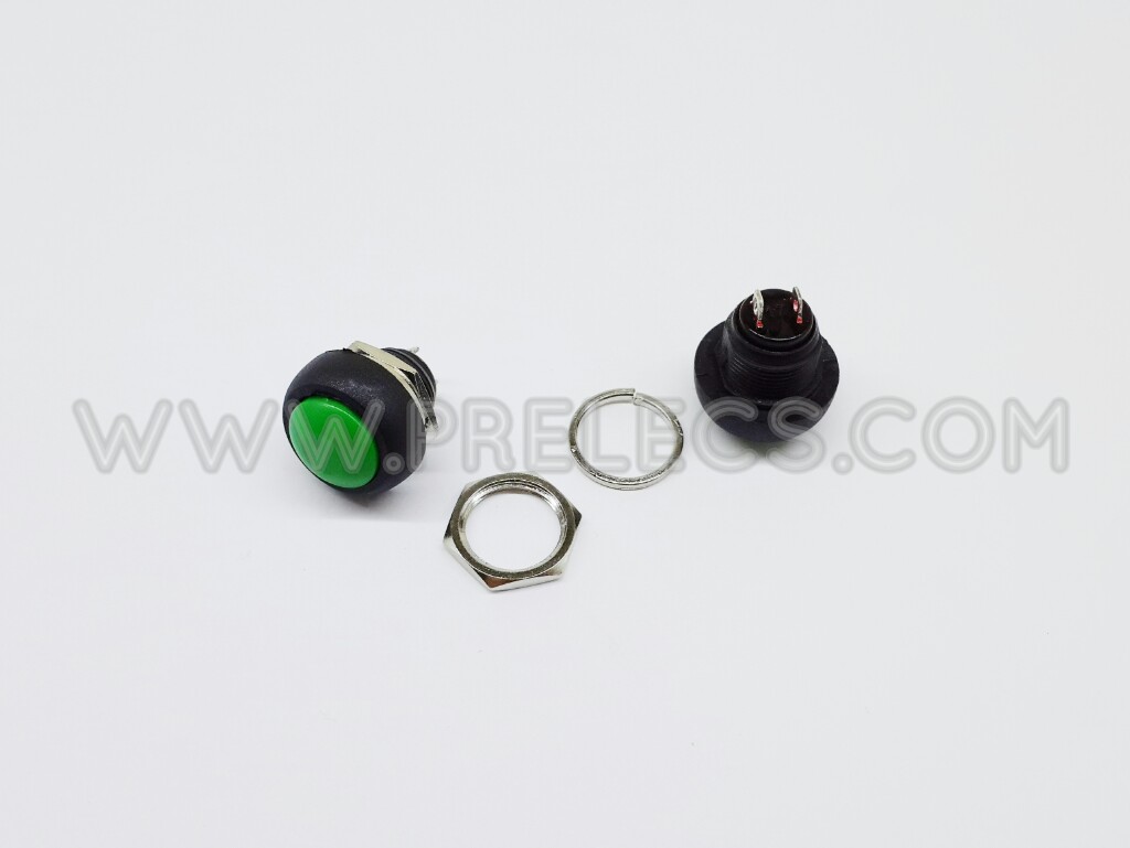 Push button switch กดติดปล่อยดับ สีเขียว