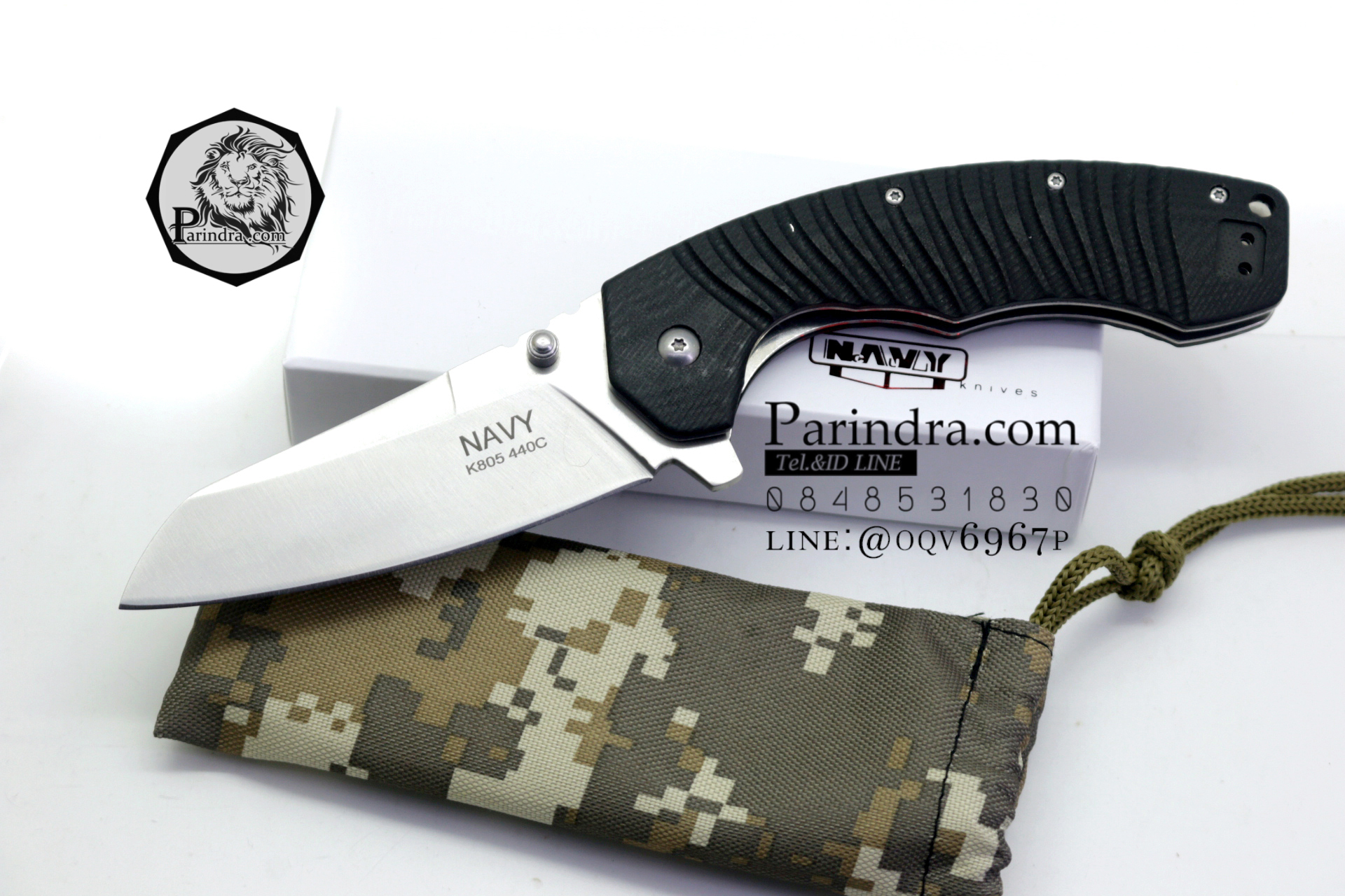 มีดพับ Navy รุ่น K805B สีดำ ด้าม G10 ทรงสวย ของแท้ 100%