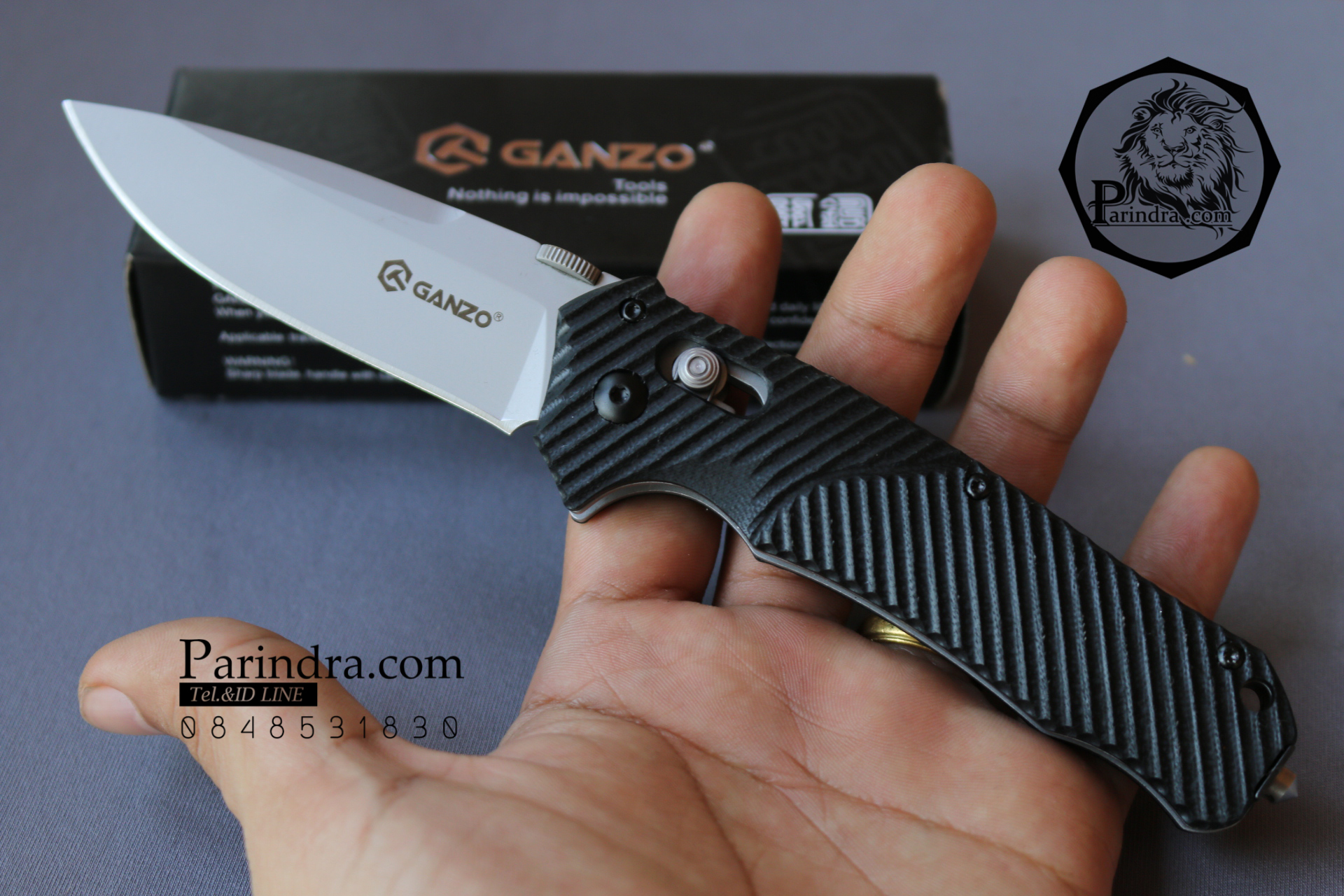 มีดพับ Ganzo กานโซ่ รุ่น Ganzo G716 ใบเทาด้ามดำ ของแท้ 100%