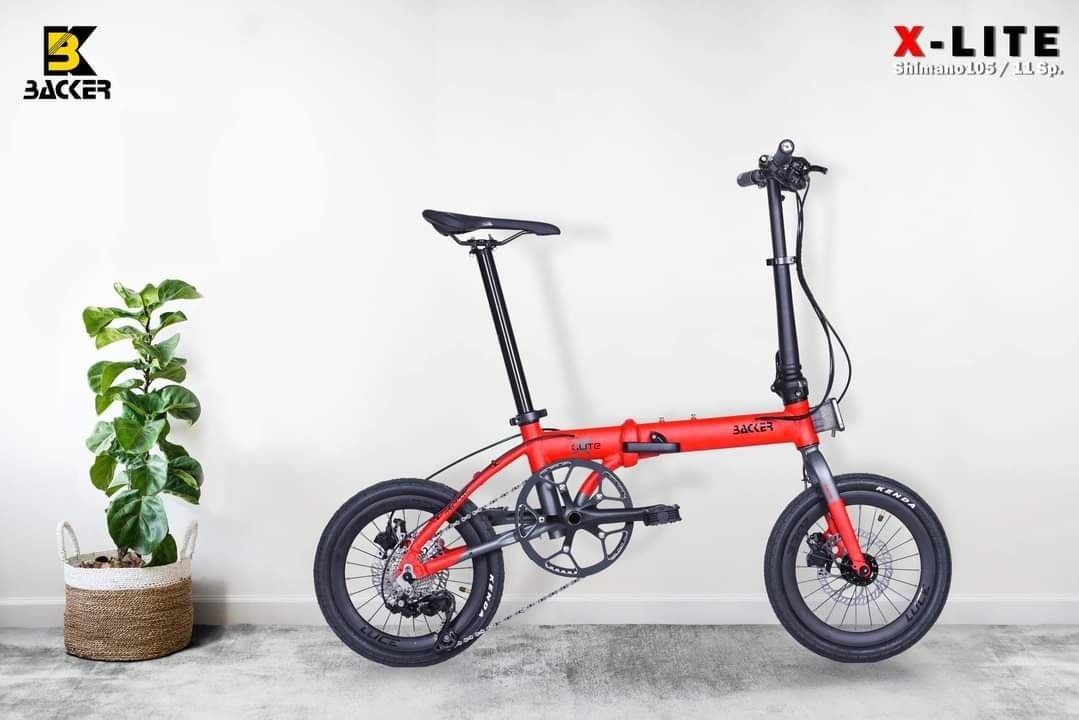 จักรยานพับได้ BACKER X-LITE 16 เฟรมอลู วงล้อ 16 นิ้ว เกียร์ชิมาโน่ 105 mix