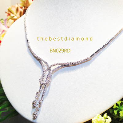BN029RD-16 สร้อยเพชรCZ ดีไซน์ทันสมัย ไอโซสุดๆ สวยมากๆๆๆ เพชรแวววาว แบบมาจากร้านเพชรชั้นนำ การันตีความสวยเลยค่ะ ใส่ออกงานได้ไม่อายใคร รับรองสวยสะดุดตา