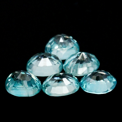 เพทายสีฟ้าทะเล (Zircon) 6 กะรัต 12 ชิ้น (0380)