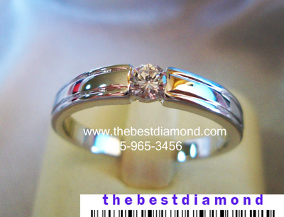แหวนเพชรเม็ดเดียวขนาด 10 ตัง เก๋ๆ เรียบๆ แบบนี้สาวรุ่นชอบมาก รหัส BR029RD