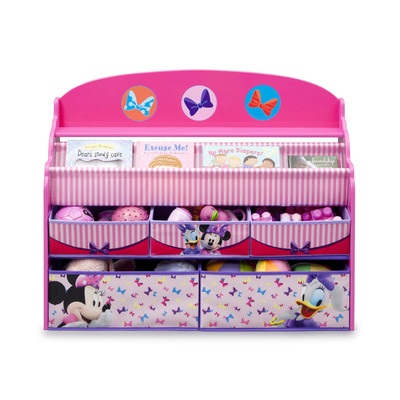 Delta Children Disney Minnie Mouse Deluxe Book & Toy Organizer (แบบใหม่ล่าสุด) ชั้นเก็บของ ชั้นวางหนังสือ ไซส์ใหญ่
