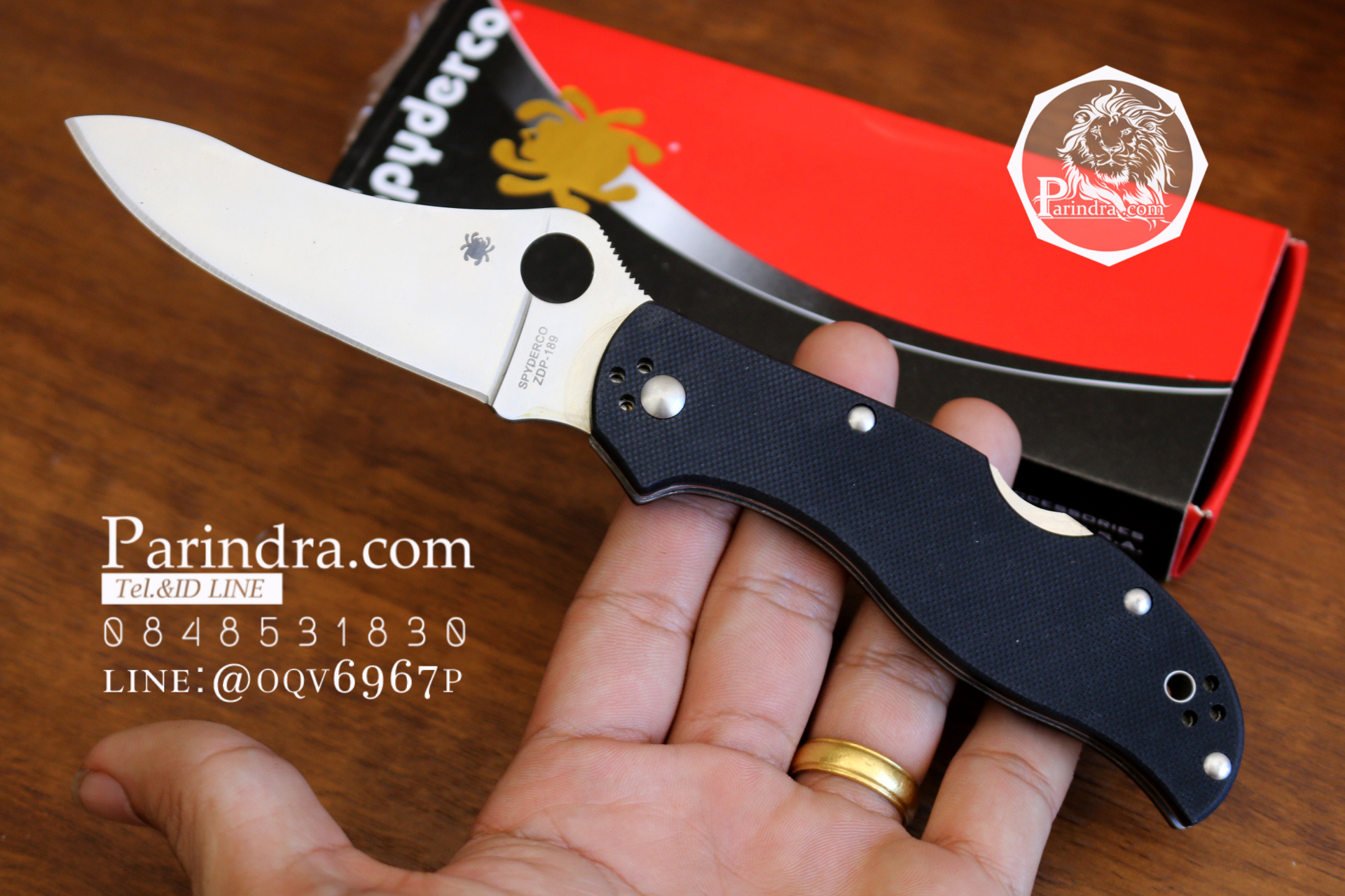 มีดพับ Spyderco รุ่น ZDP-189 ด้าม G10 สีดำสนิท คมกริบ ขนาด 8 นิ้ว (OEM) A++