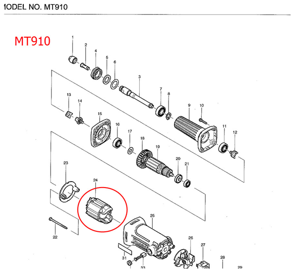 ฟิลคอยล์ หินเจียรคอยาว (หินเจียรคอตรง) Maktec MT910 (แท้) ## (*)