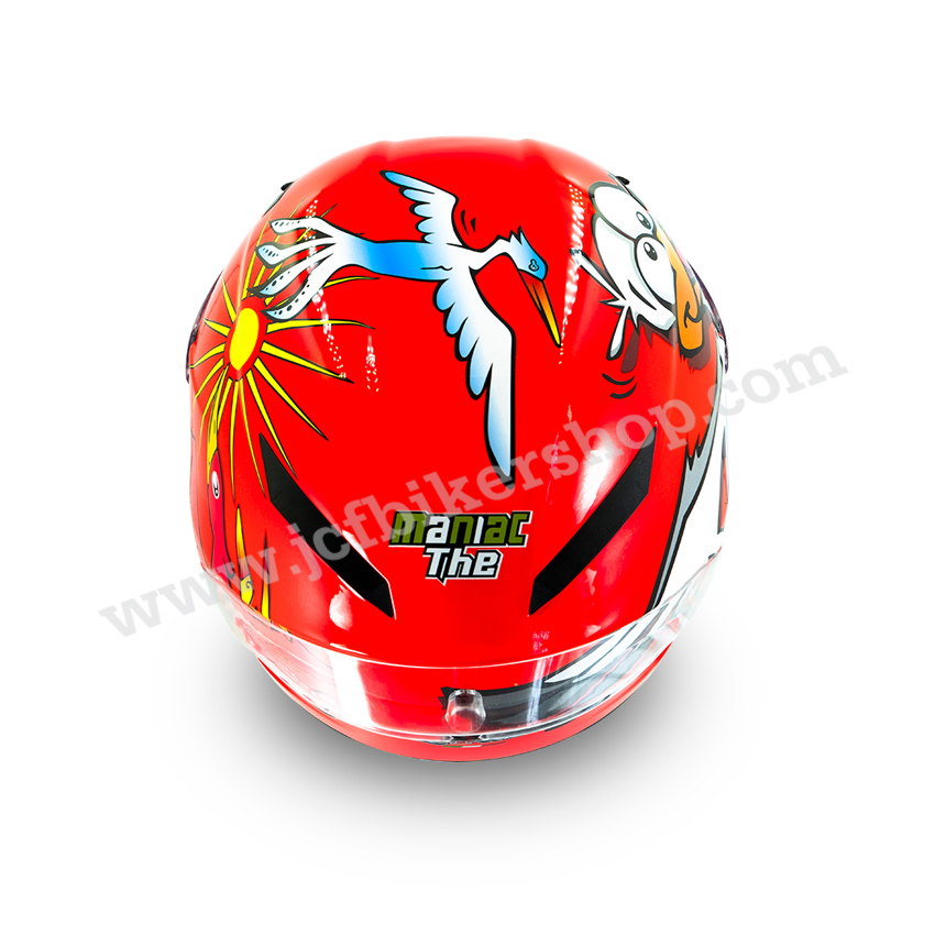หมวกกันน็อค QKE Maniac The สีส้ม-ลายเป็ด