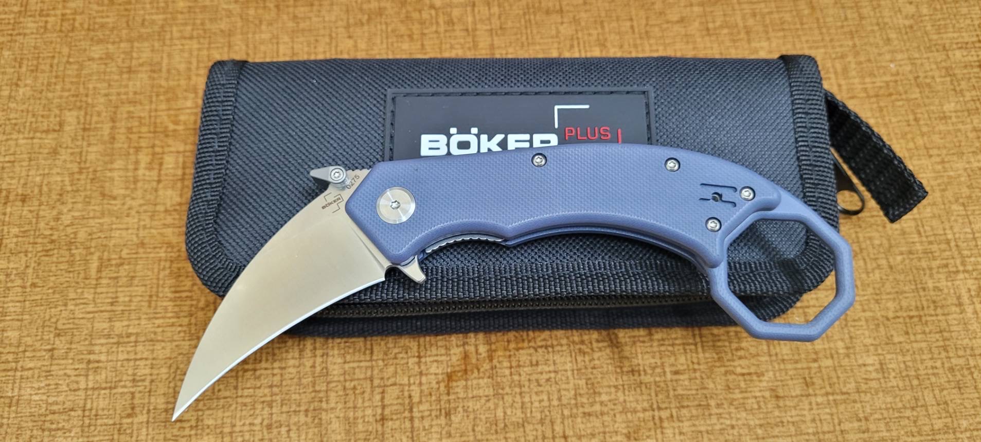 Boker Hel Karambit Liner Lock Knife Blue G-10 (2.2" Satin)
