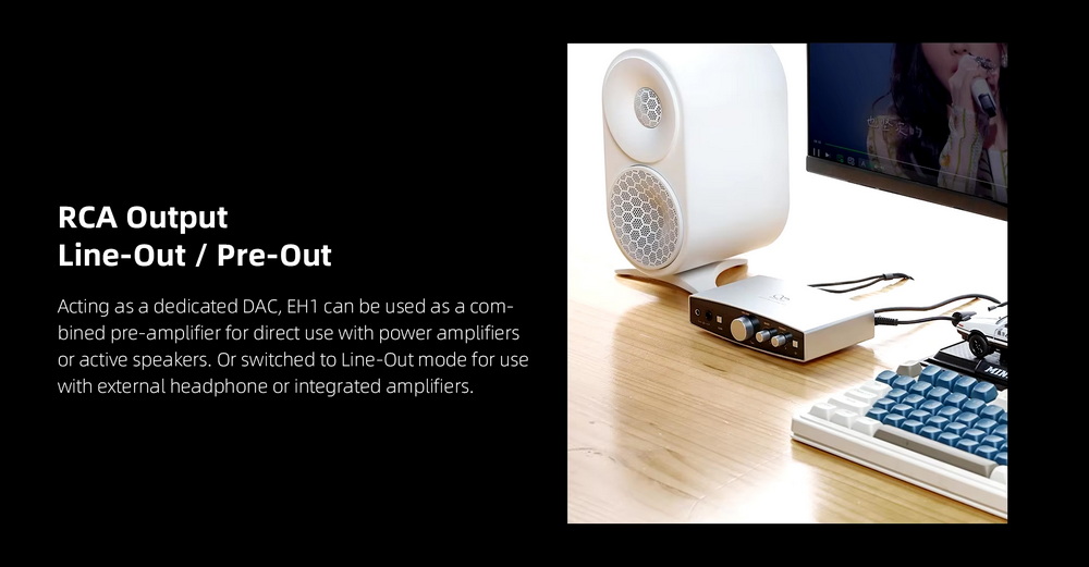 Shanling EH1 DAC/AMP ตั้งโต๊ะชิป CS43198 + SGM8262 x2 รองรับ 32bit/768kHz, Hi-Res ประกันศูนย์ไทย