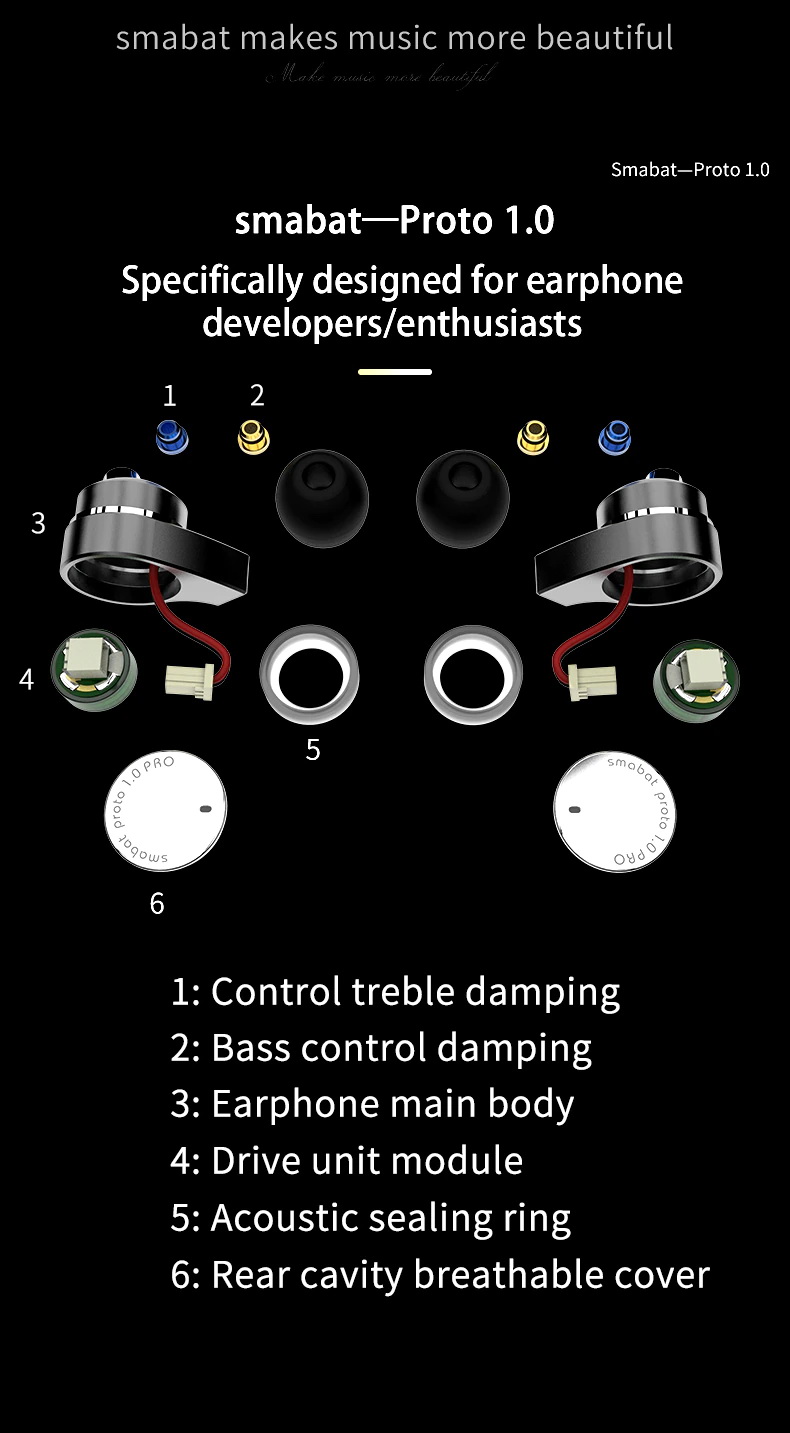 ขาย SMABAT Proto 1.0 หูฟัง IEMs พร้อมลูกเล่นถอดอัพเกรด Driver ได้ไม่ต้องบัดกรี