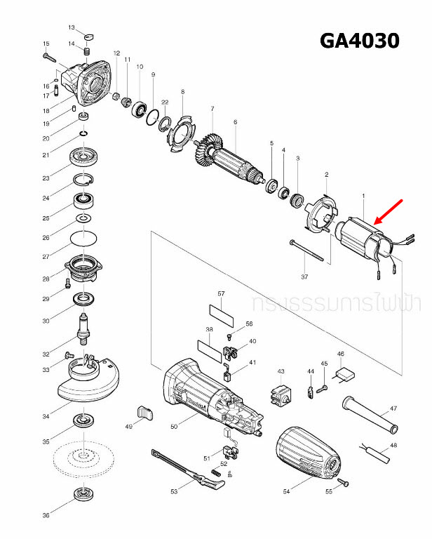 โอริง หินเจียร Makita GA4030, GA4031 [#27] Pn.213561-3 (แท้) ##