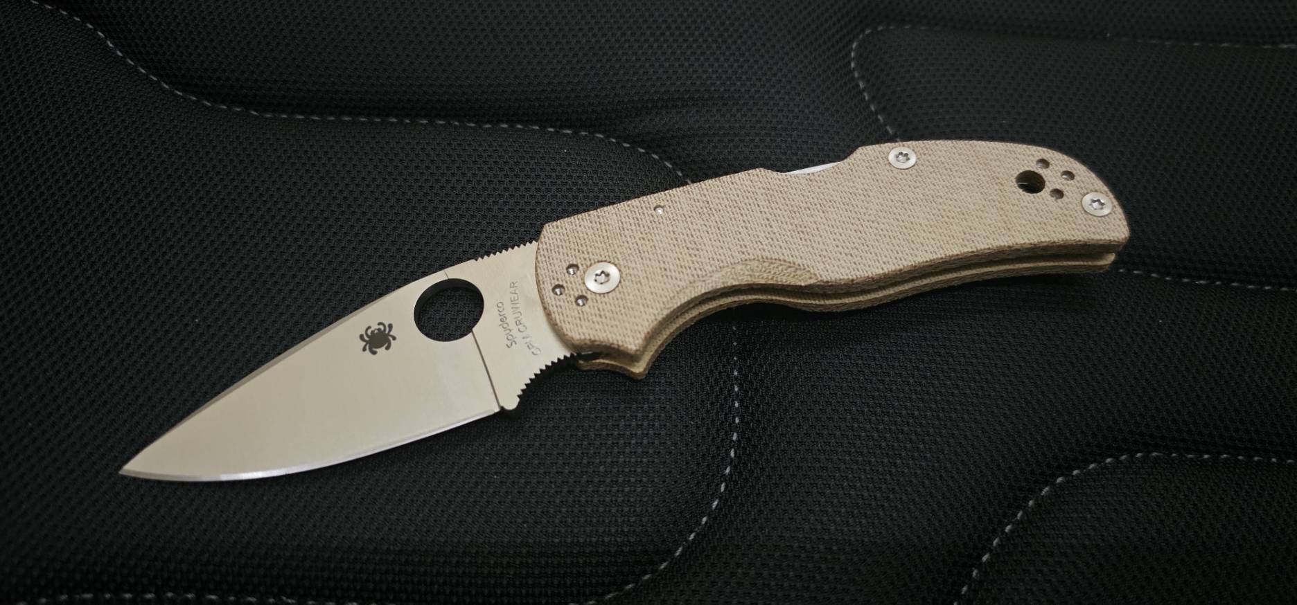 Spyderco Native 5 Lockback Knife Canvas Micarta (3" Satin CRU-WEAR)