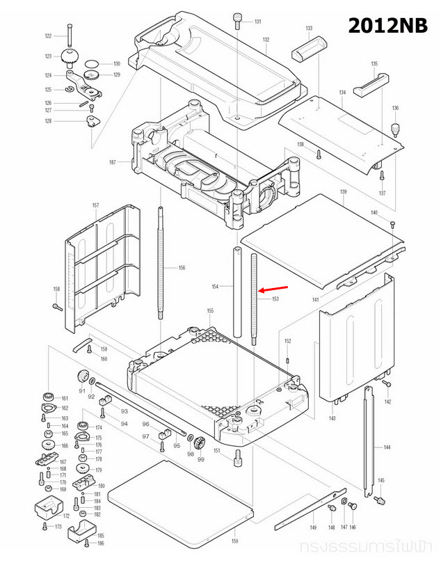 SCREW L แท่นไสไม้ Makita-มากีต้า รุ่น 2012NB [#153] Pn.323925-4 (แท้) ##